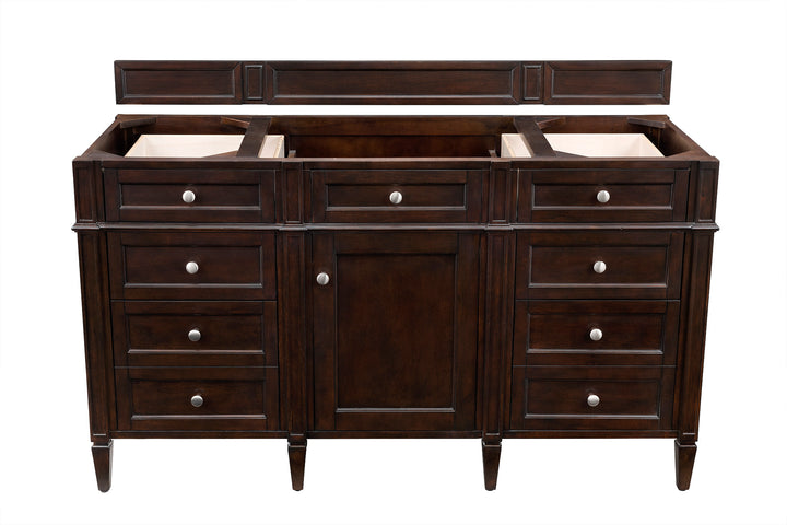 Brittany 60" Single Vanity Cabinet, Burnished Mahogany