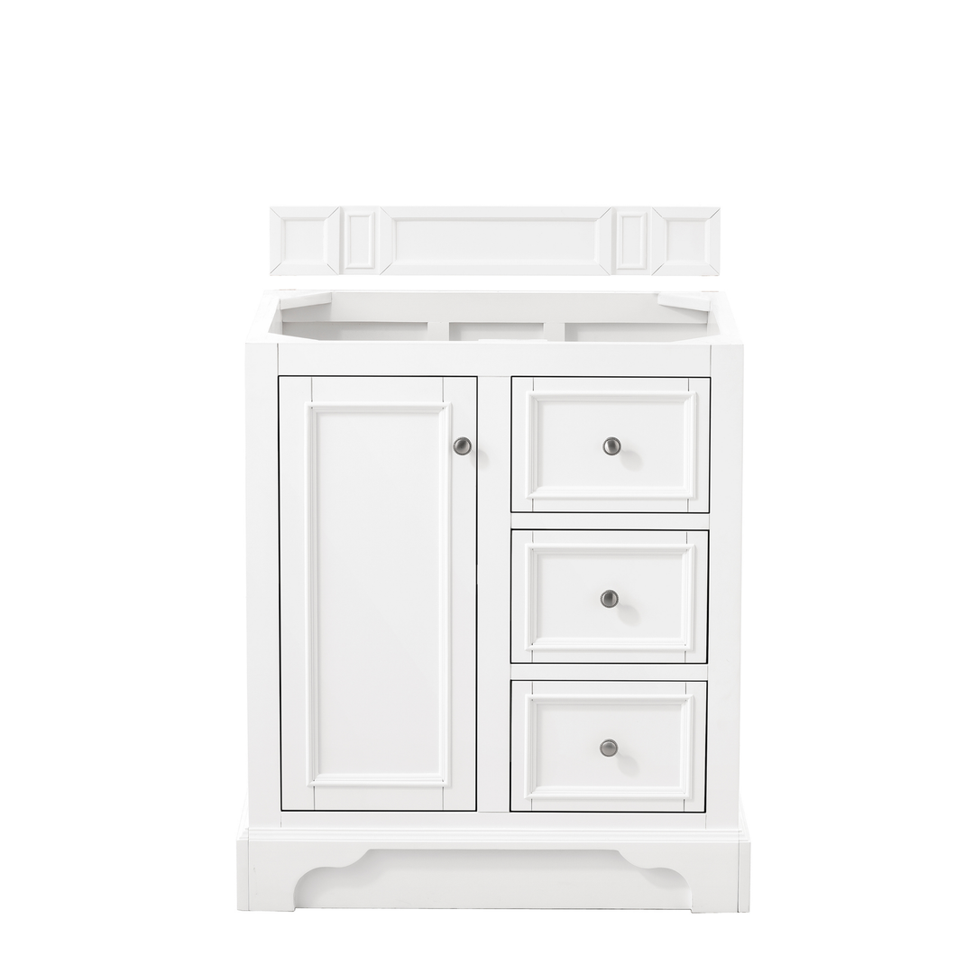 De Soto 30" Single Vanity Cabinet, Bright White