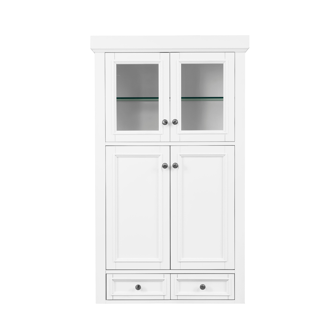 De Soto 30" Double Tower Hutch, Bright White