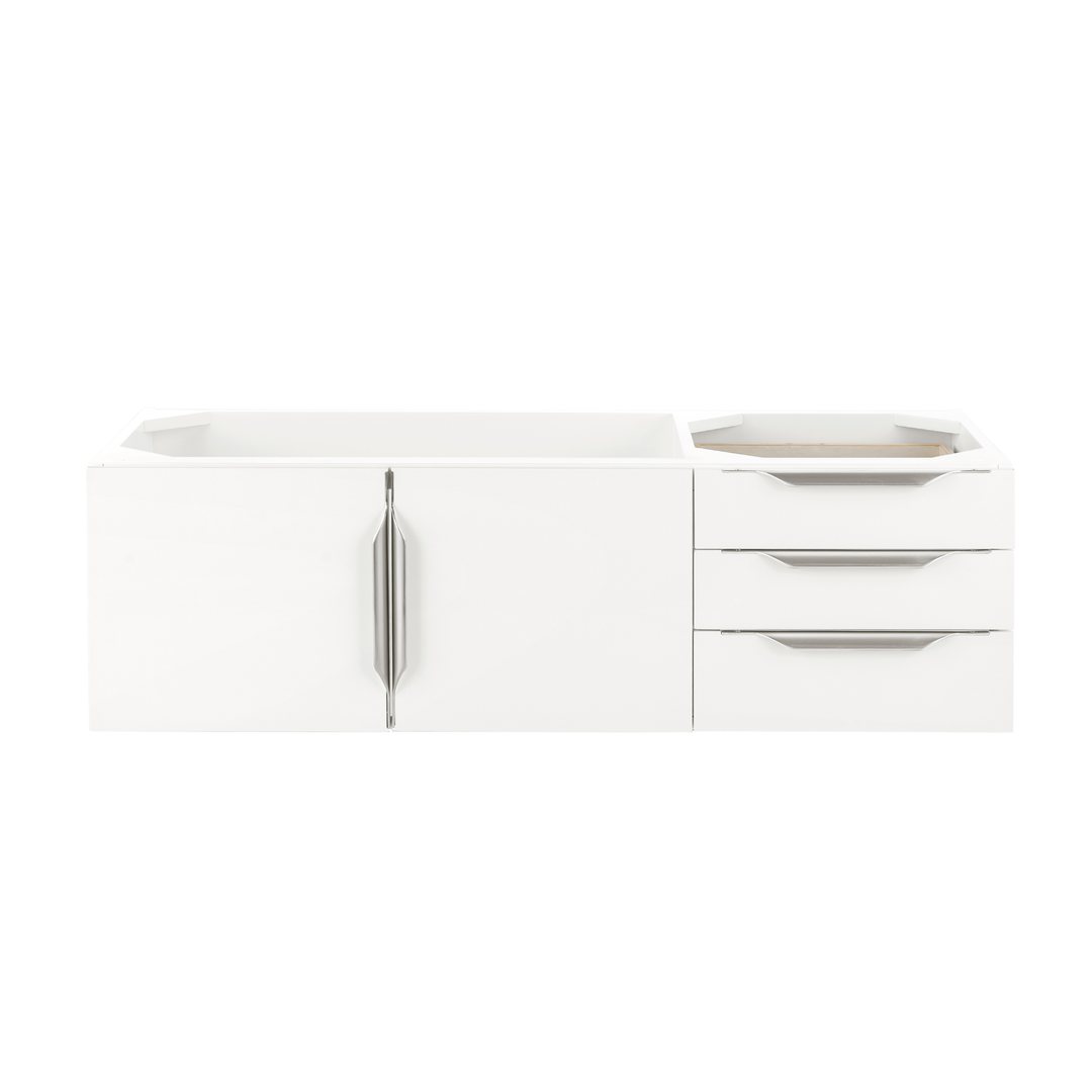 Columbia 48" Single Vanity Cabinet, Glossy White, No Hardware