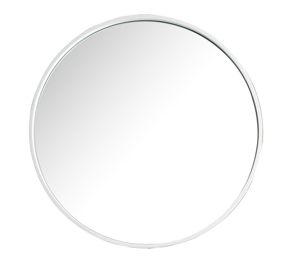 Montreal 28" Round Mirror, Glossy White