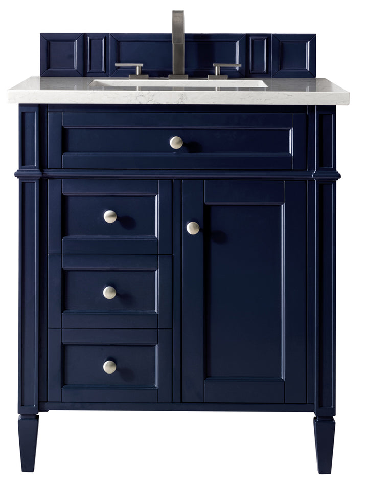 Brittany 30" Single Vanity, Victory Blue w/ 3 CM Arctic Fall Solid Surface Top