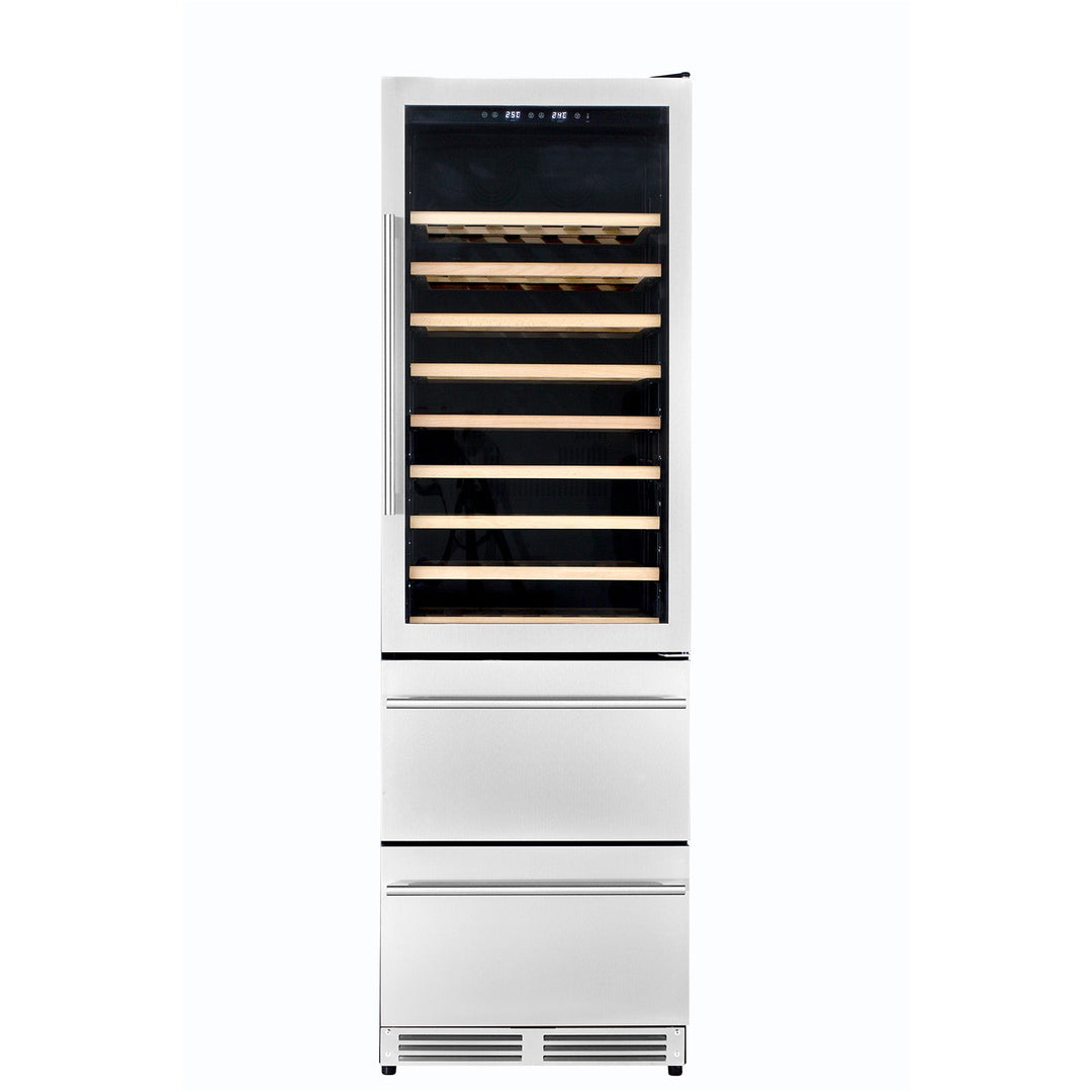 24 in. Dual Zone 108-Wine Bottles and 100-Cans Beverage & Wine Cooler in Stainless Steel