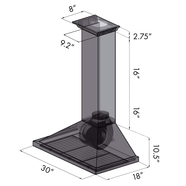 24" ZLINE CrownSoundâ„¢Ducted Vent Wall Mount Range Hood in Stainless Steel with Built-in Bluetooth Speakers (KBCRN-BT-24)