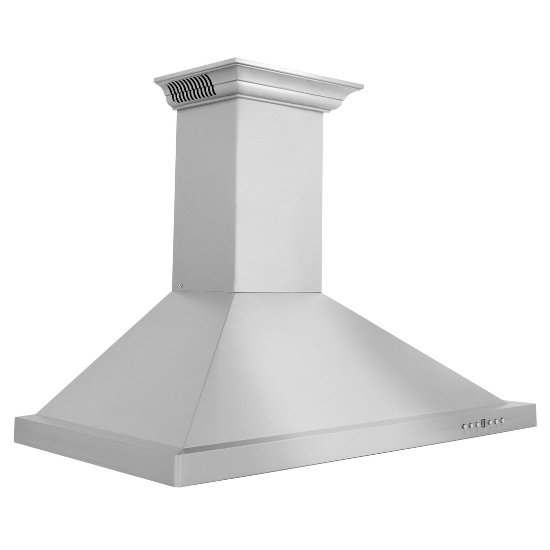 24" ZLINE CrownSoundâ„¢Ducted Vent Wall Mount Range Hood in Stainless Steel with Built-in Bluetooth Speakers (KBCRN-BT-24)