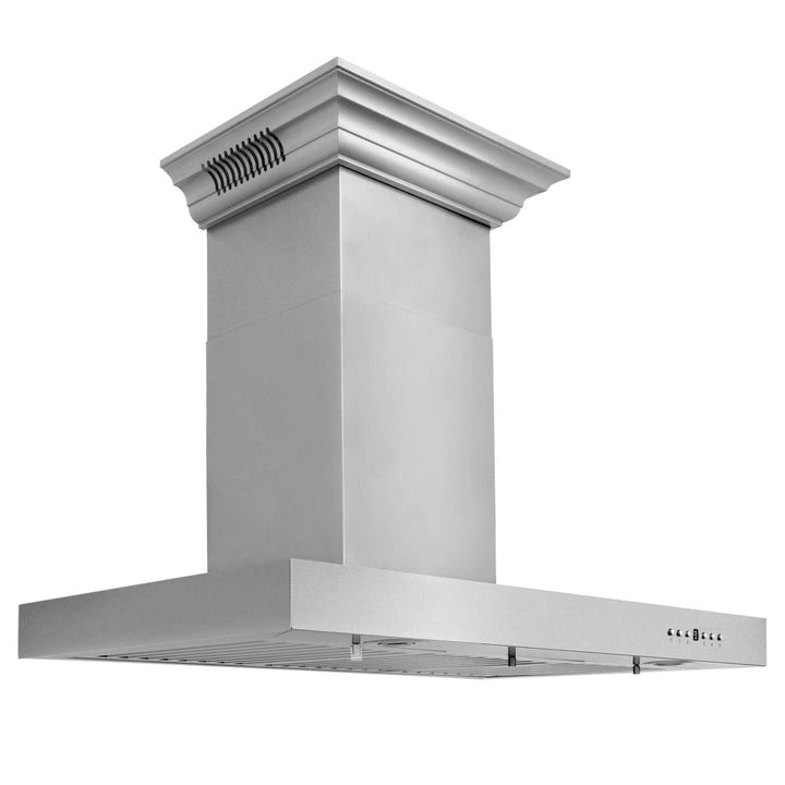 24" ZLINE CrownSoundâ„¢Ducted Vent Wall Mount Range Hood in Stainless Steel with Built-in Bluetooth Speakers (KECRN-BT-24)