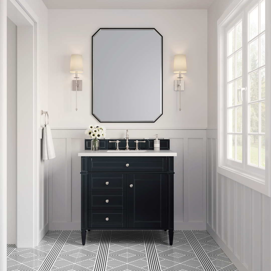 Brittany 30" Single Vanity, Victory Blue w/ 3 CM White Zeus Silestone Top