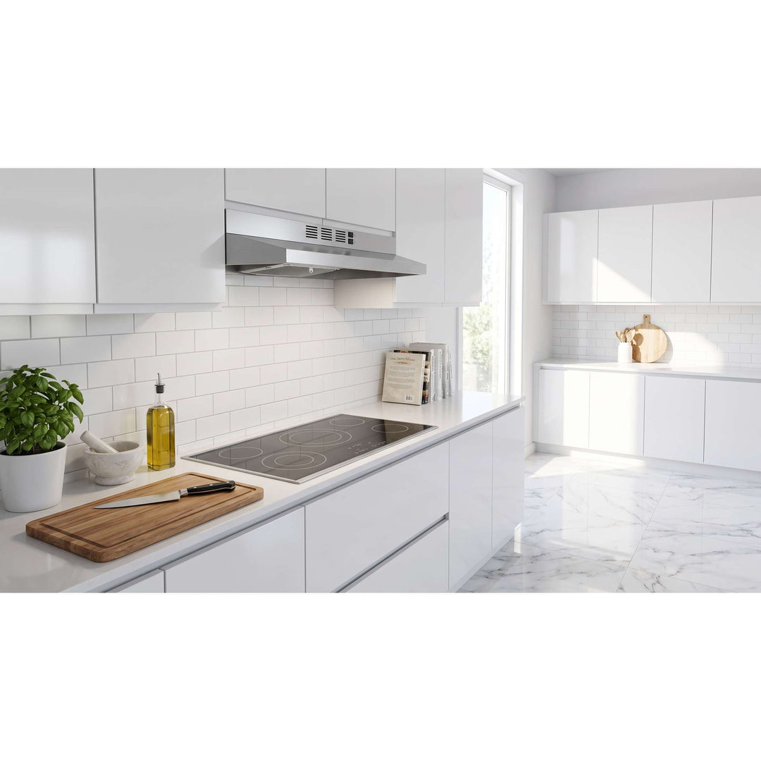 Forno Cappa 30-Inch Under Cabinet Range Hood, Stainless Steel, 200 CFM, Convertible, LED Lighting