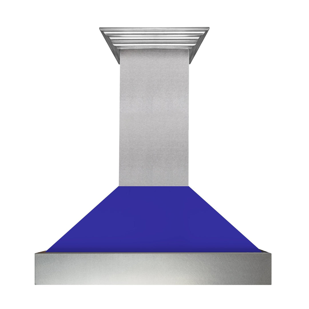30" Ducted Fingerprint Resistant Stainless Steel Range Hood with Blue Matte Shell (8654BM-30)