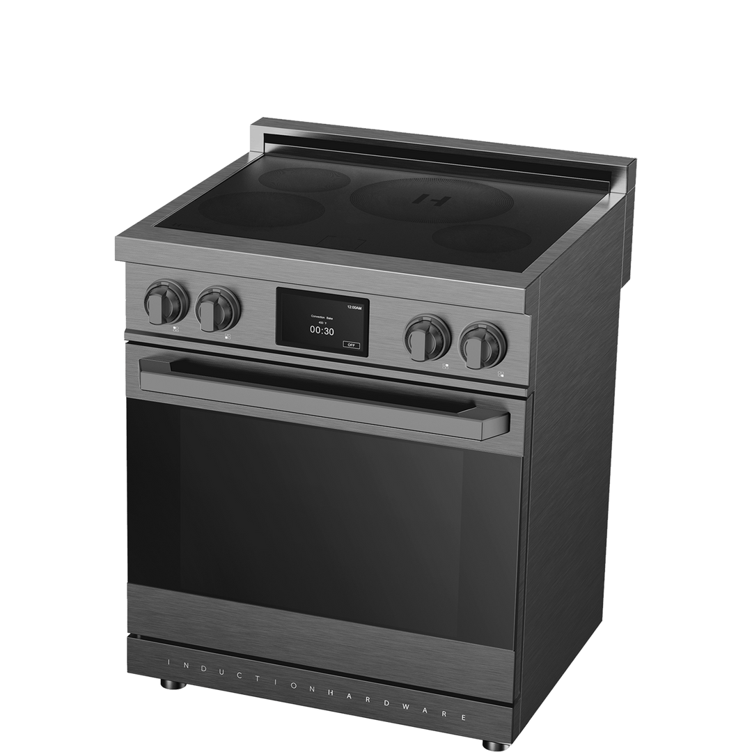 30″ Professional Induction Range – Black Stainless