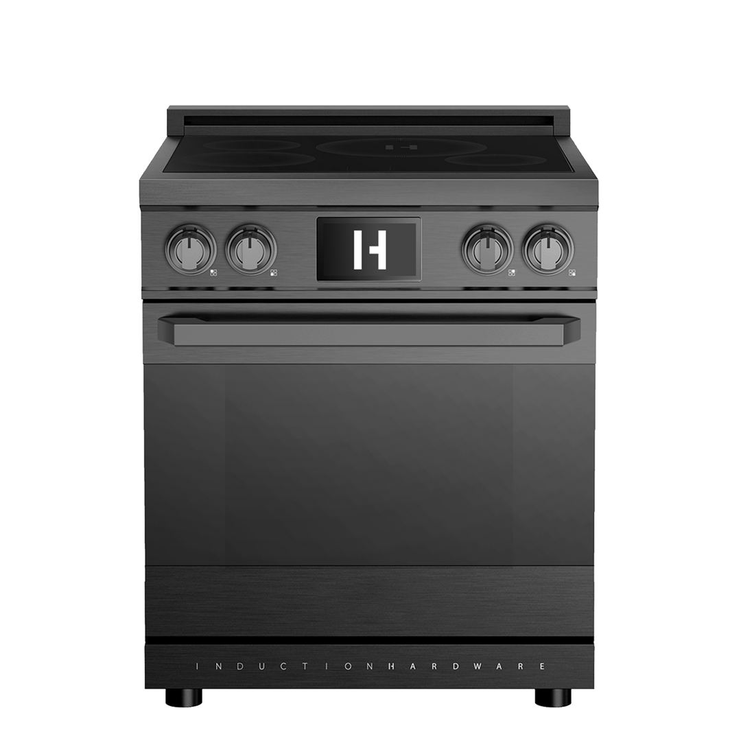 30″ Professional Induction Range – Black Stainless