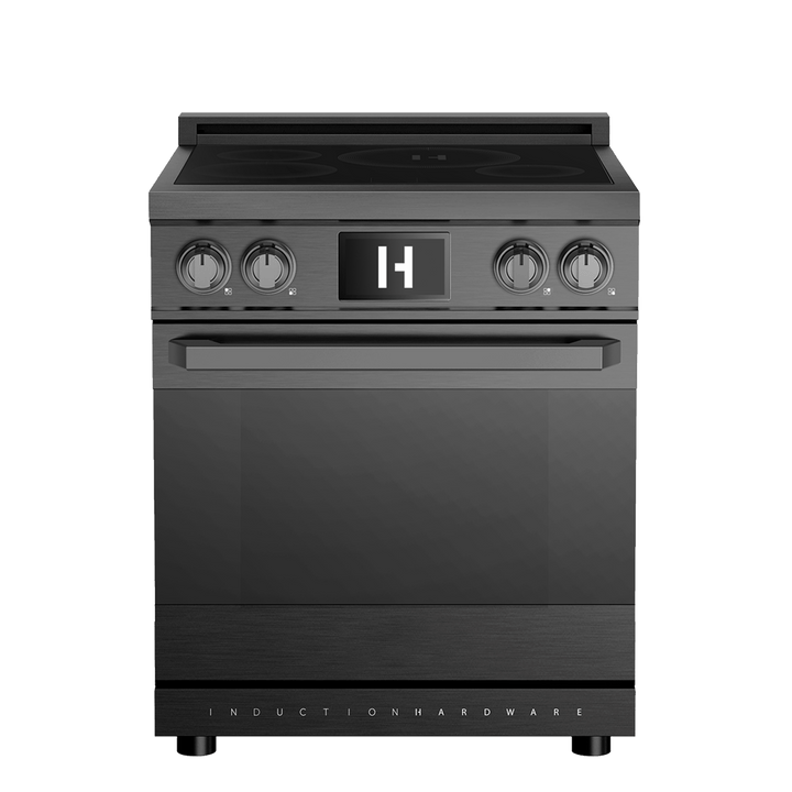 30″ Professional Induction Range – Black Stainless