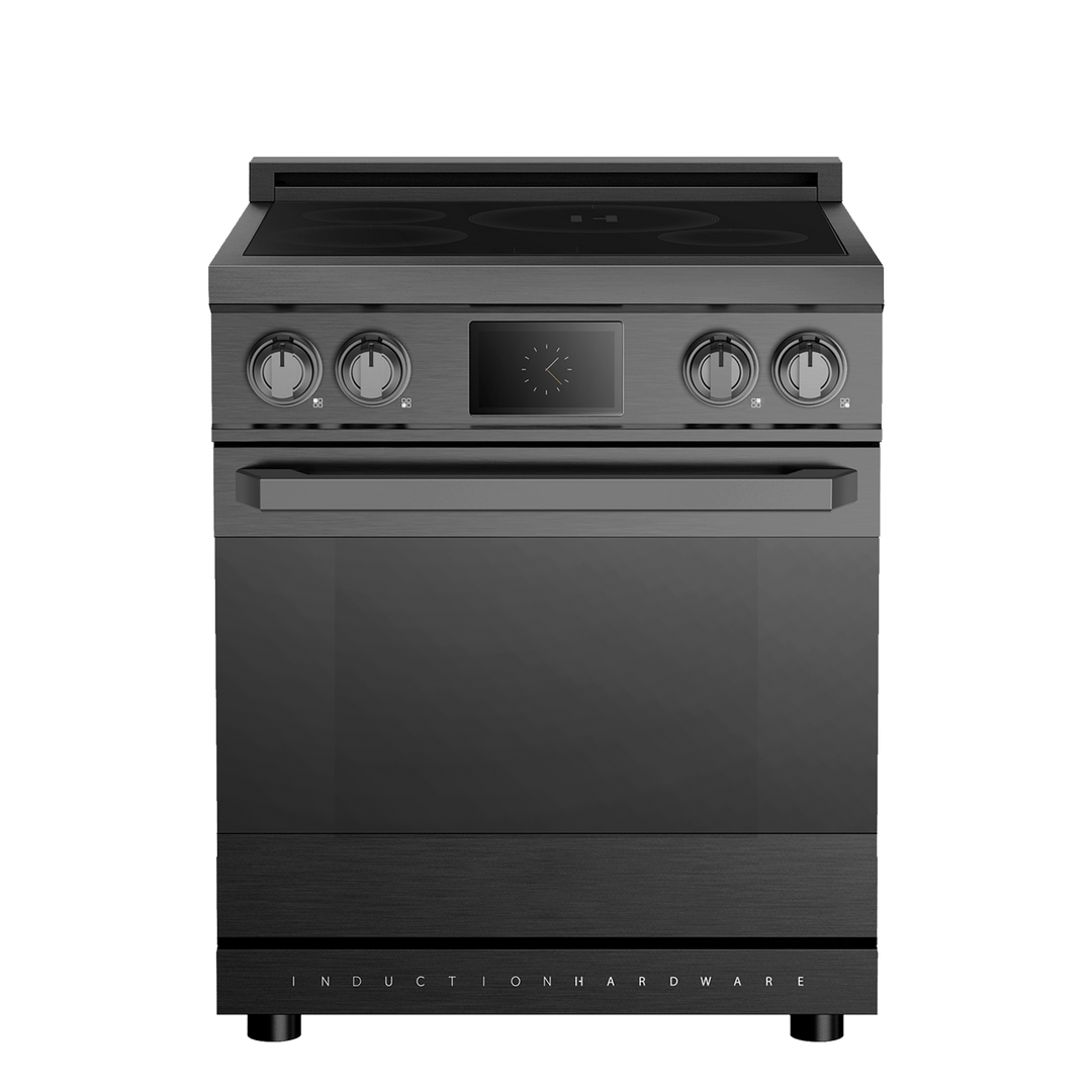 30″ Professional Induction Range – Black Stainless
