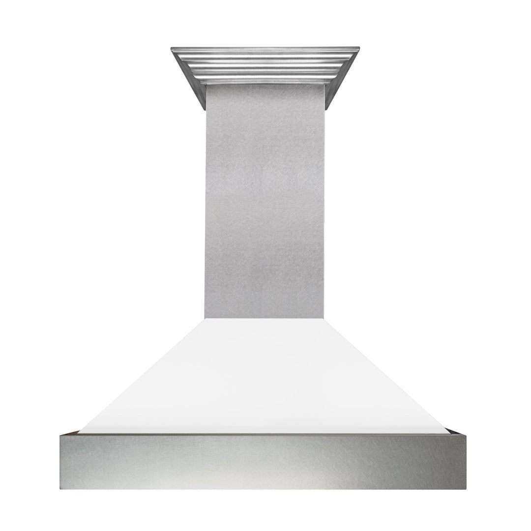 36" Ducted Fingerprint Resistant Stainless Steel Range Hood with White Matte Shell (8654WM-36)