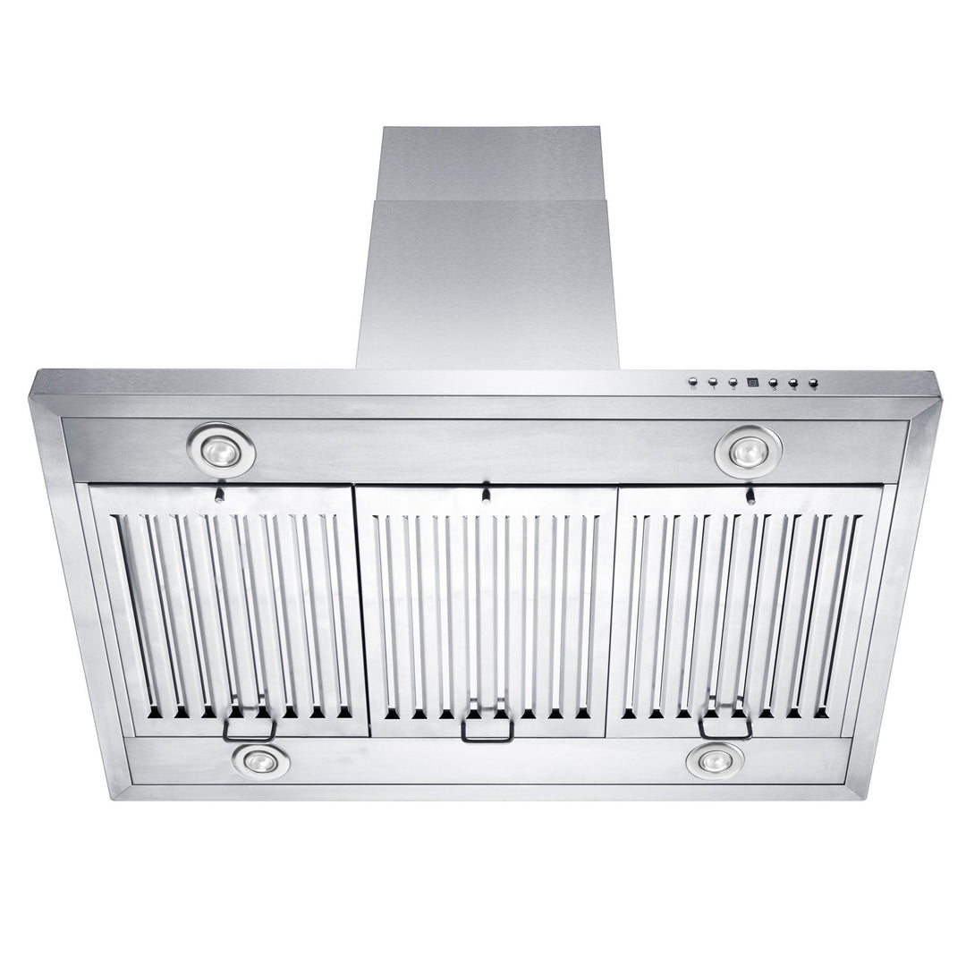 36 in. Ducted Island Mount Range Hood with Dual Remote Blower in Stainless Steel (GL2i-RD-36)