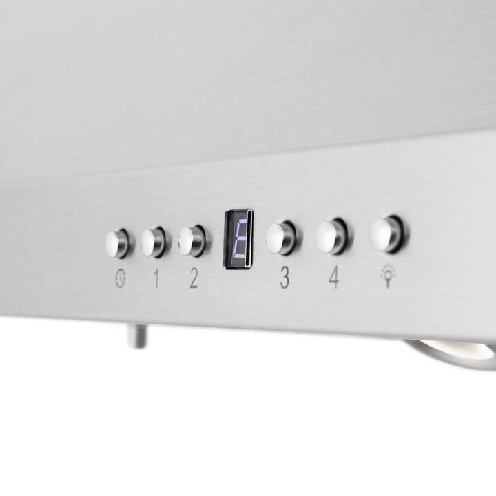 36 in. ZLINE CrownSoundâ„¢Ducted Vent Island Mount Range Hood in Stainless Steel with Built-in Bluetooth Speakers (GL1iCRN-BT-36)