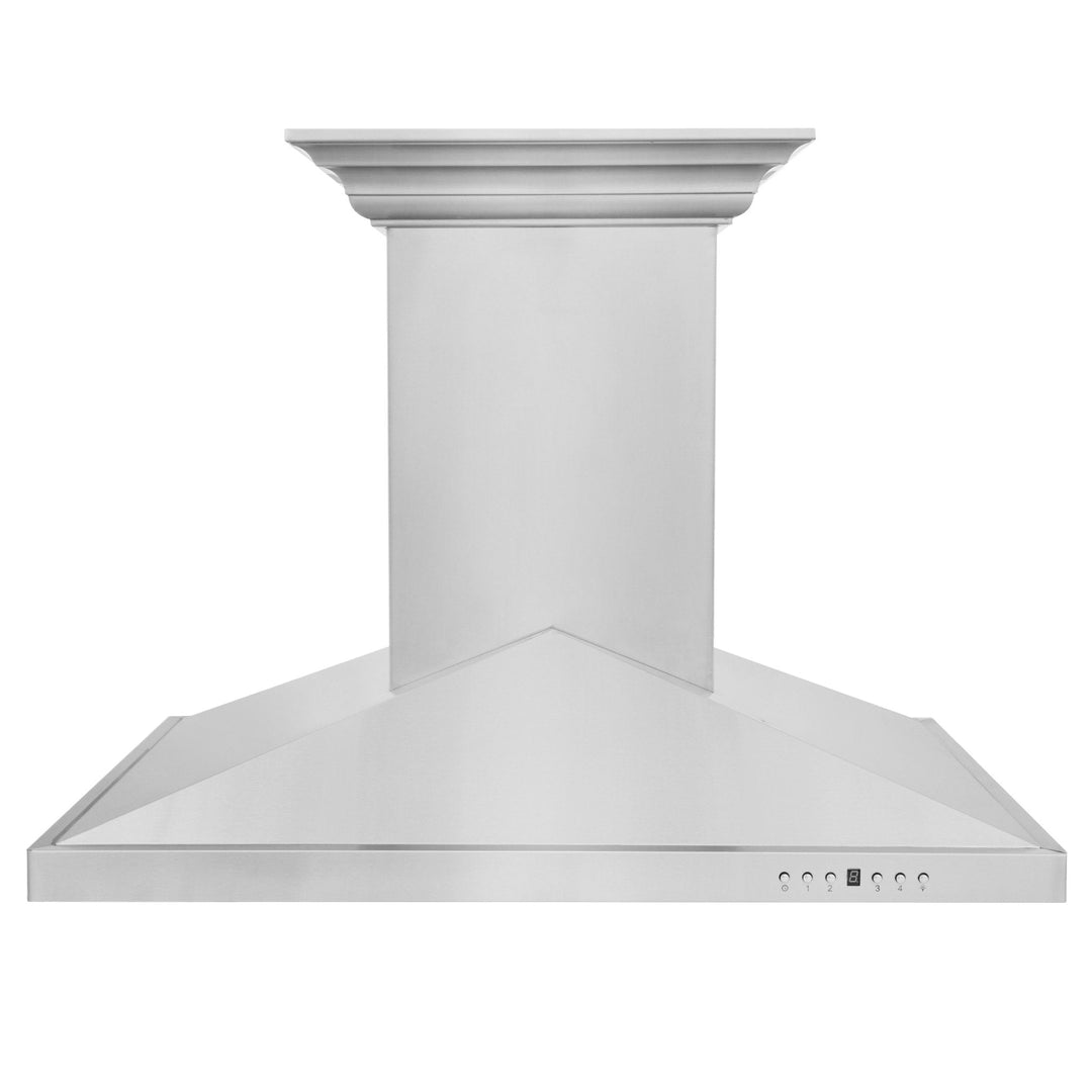 36 in. ZLINE CrownSoundâ„¢Ducted Vent Island Mount Range Hood in Stainless Steel with Built-in Bluetooth Speakers (GL1iCRN-BT-36)