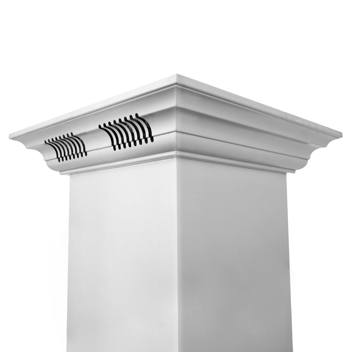 36 in. ZLINE CrownSoundâ„¢Ducted Vent Island Mount Range Hood in Stainless Steel with Built-in Bluetooth Speakers (GL1iCRN-BT-36)