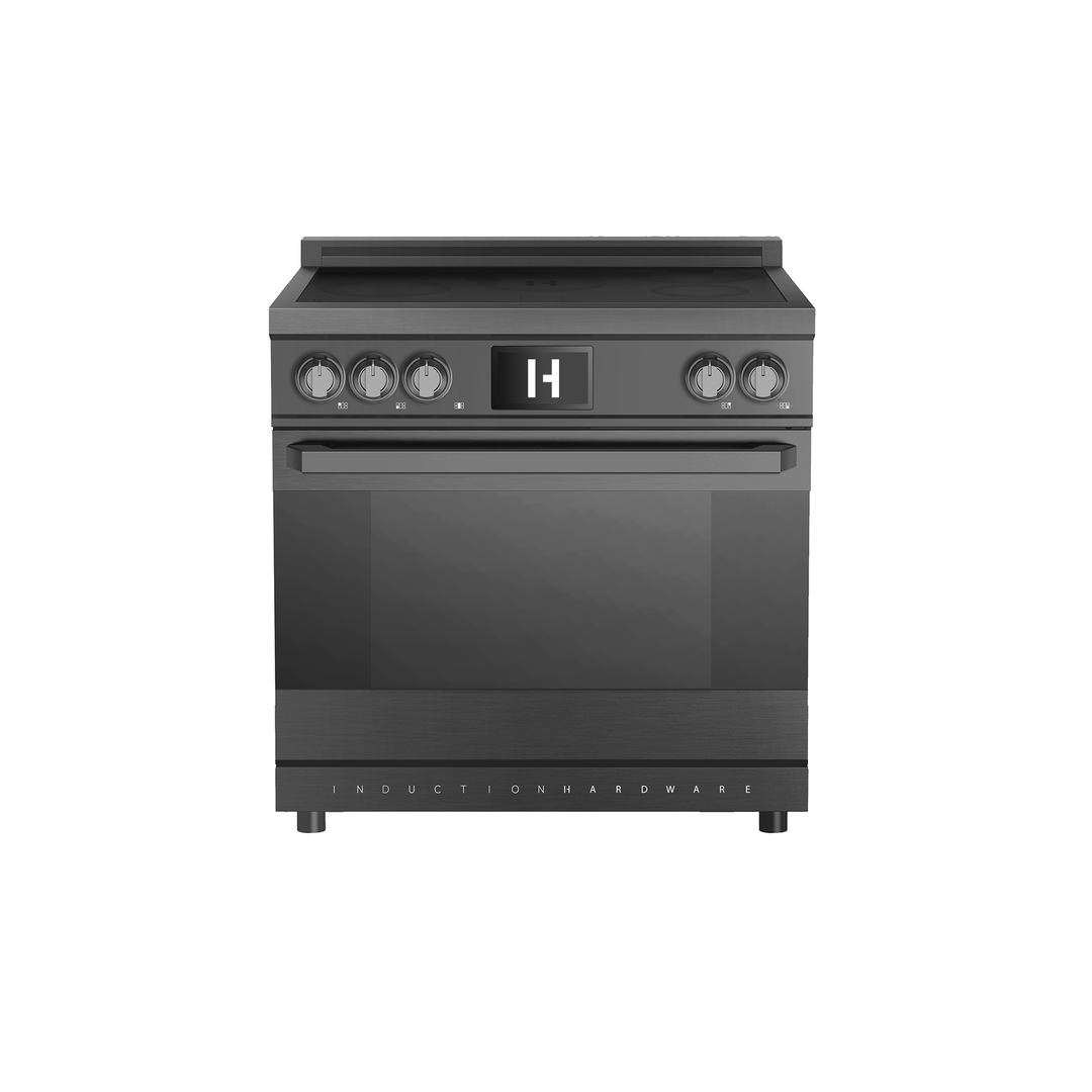 36″ Professional Induction Range – Black Stainless