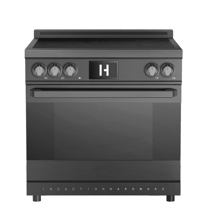 36″ Professional Induction Range – Black Stainless