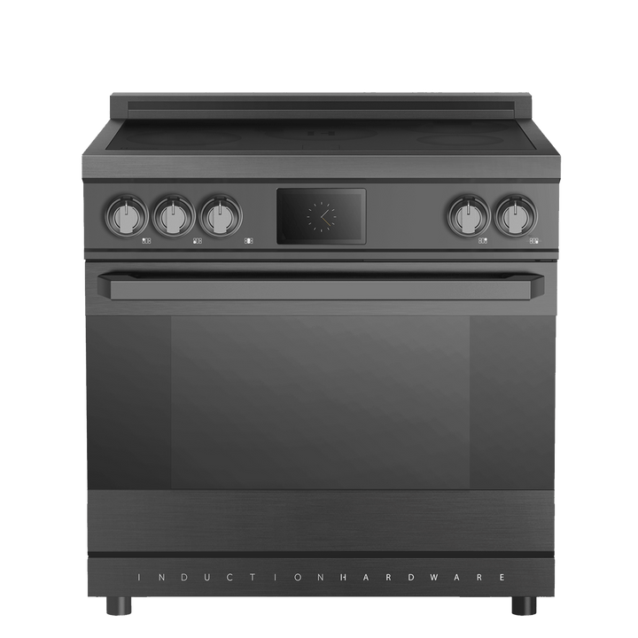 36″ Professional Induction Range – Black Stainless