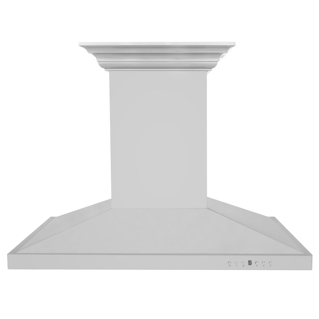 36" ZLINE CrownSoundâ„¢Ducted Vent Island Mount Range Hood in Stainless Steel with Built-in Bluetooth Speakers (GL2iCRN-BT-36)