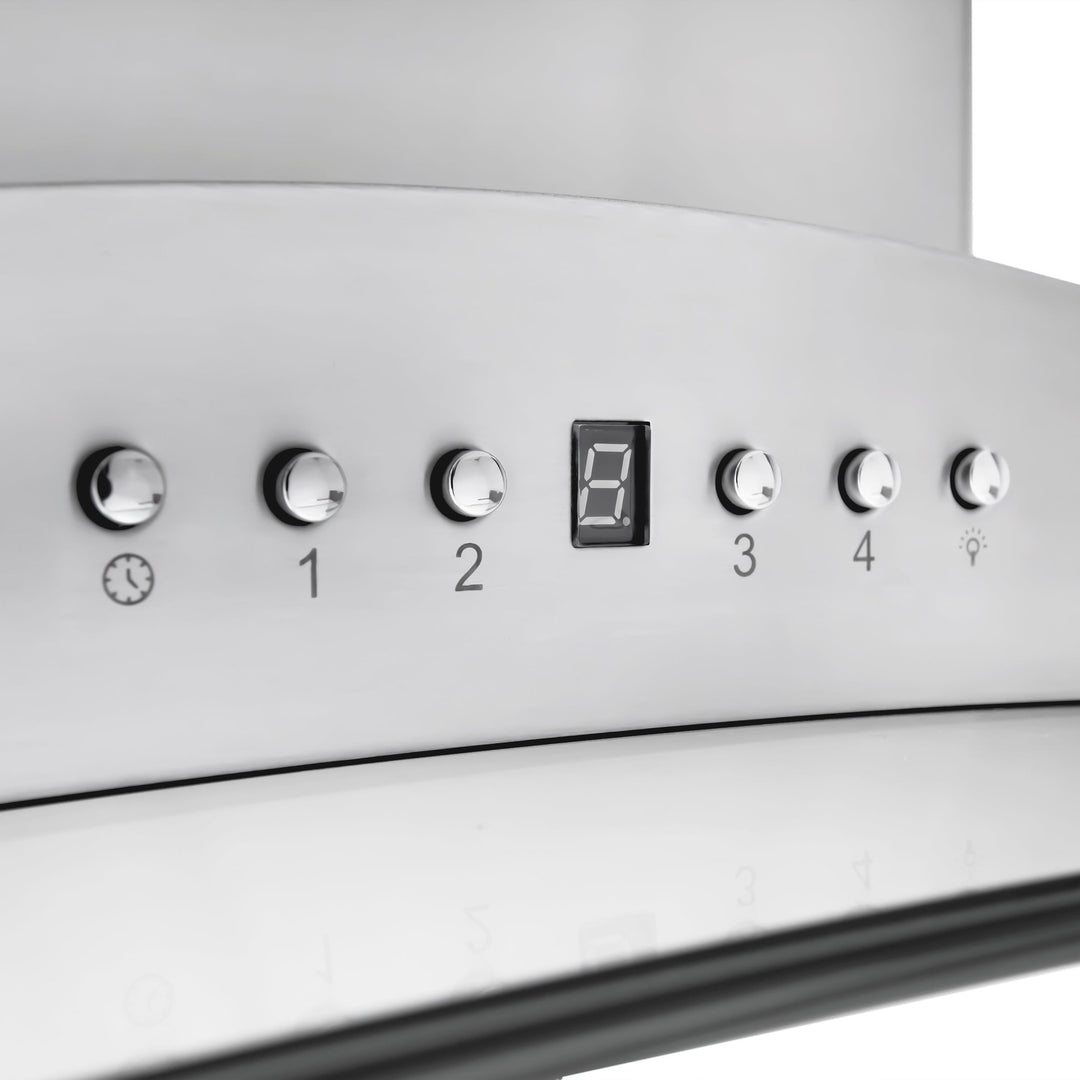36" ZLINE CrownSoundâ„¢Ducted Vent Island Mount Range Hood in Stainless Steel with Built-in Bluetooth Speakers (GL9iCRN-BT-36)