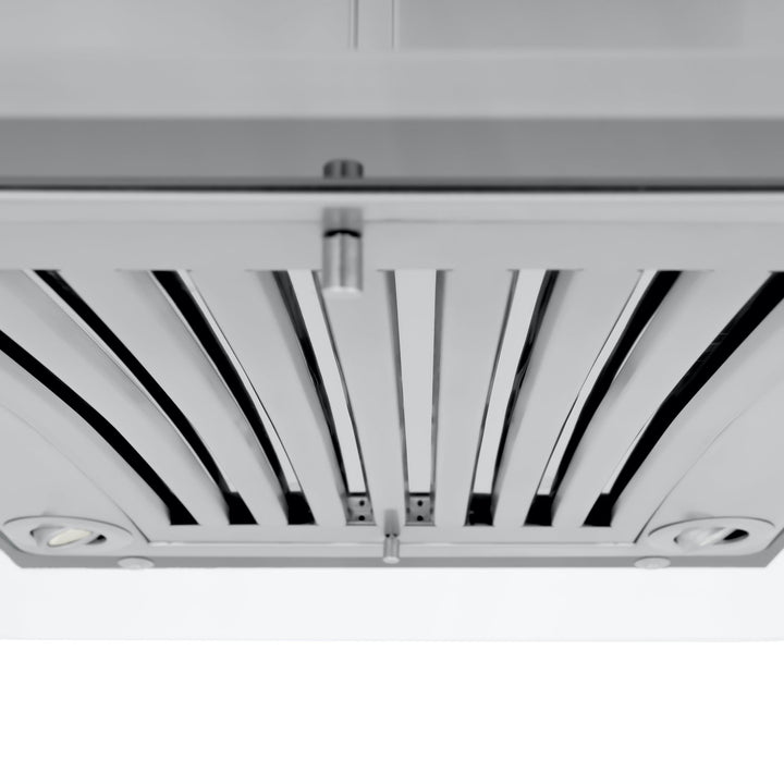 36" ZLINE CrownSoundâ„¢Ducted Vent Island Mount Range Hood in Stainless Steel with Built-in Bluetooth Speakers (GL9iCRN-BT-36)