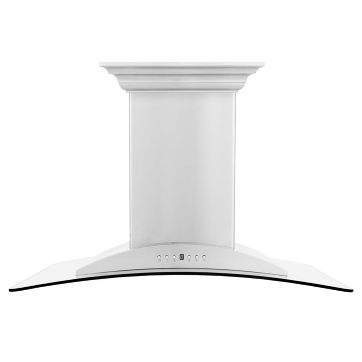 36" ZLINE CrownSoundâ„¢Ducted Vent Island Mount Range Hood in Stainless Steel with Built-in Bluetooth Speakers (GL9iCRN-BT-36)