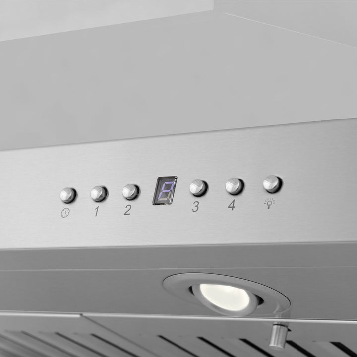 36" ZLINE CrownSoundâ„¢Ducted Vent Island Mount Range Hood in Stainless Steel with Built-in Bluetooth Speakers (KL3iCRN-BT-36)