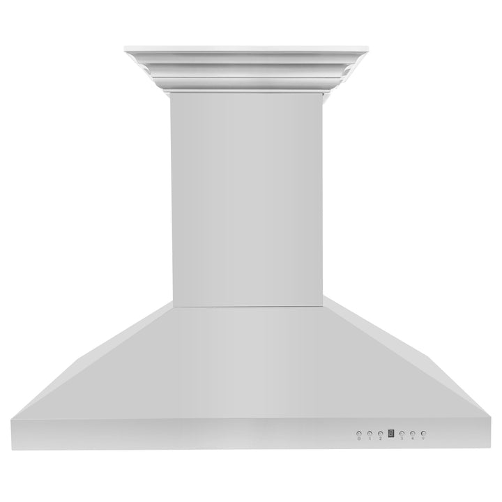 36" ZLINE CrownSoundâ„¢Ducted Vent Island Mount Range Hood in Stainless Steel with Built-in Bluetooth Speakers (KL3iCRN-BT-36)