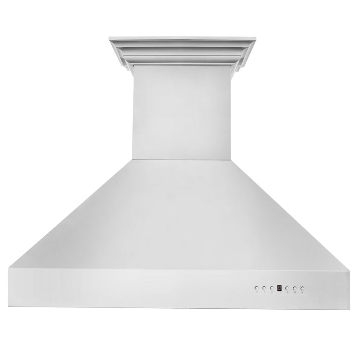 36" ZLINE CrownSoundâ„¢Ducted Vent Wall Mount Range Hood in Stainless Steel with Built-in Bluetooth Speakers (697CRN-BT-36)