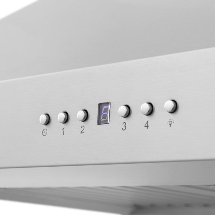 36" ZLINE CrownSoundâ„¢Ducted Vent Wall Mount Range Hood in Stainless Steel with Built-in Bluetooth Speakers (KF2CRN-BT-36)