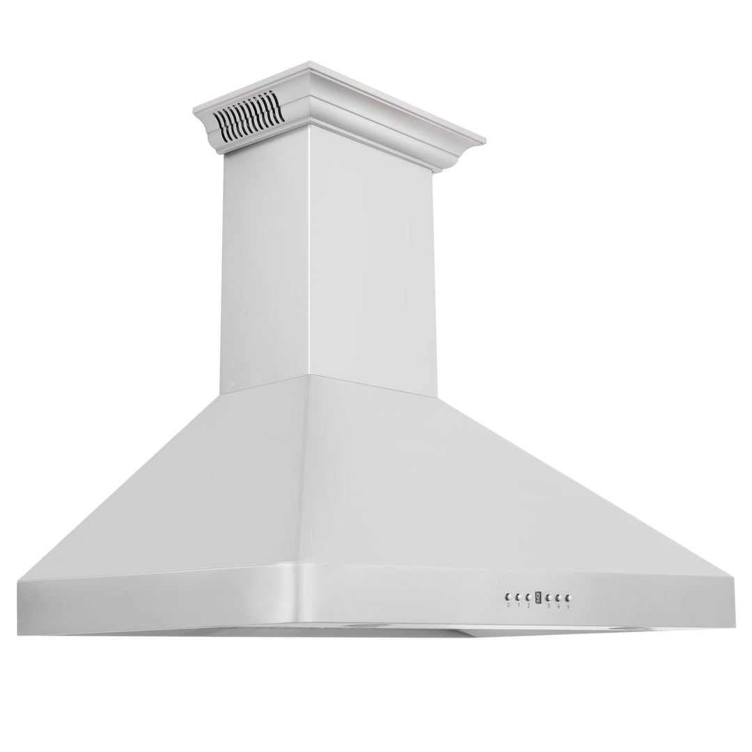 36" ZLINE CrownSoundâ„¢Ducted Vent Wall Mount Range Hood in Stainless Steel with Built-in Bluetooth Speakers (KF2CRN-BT-36)