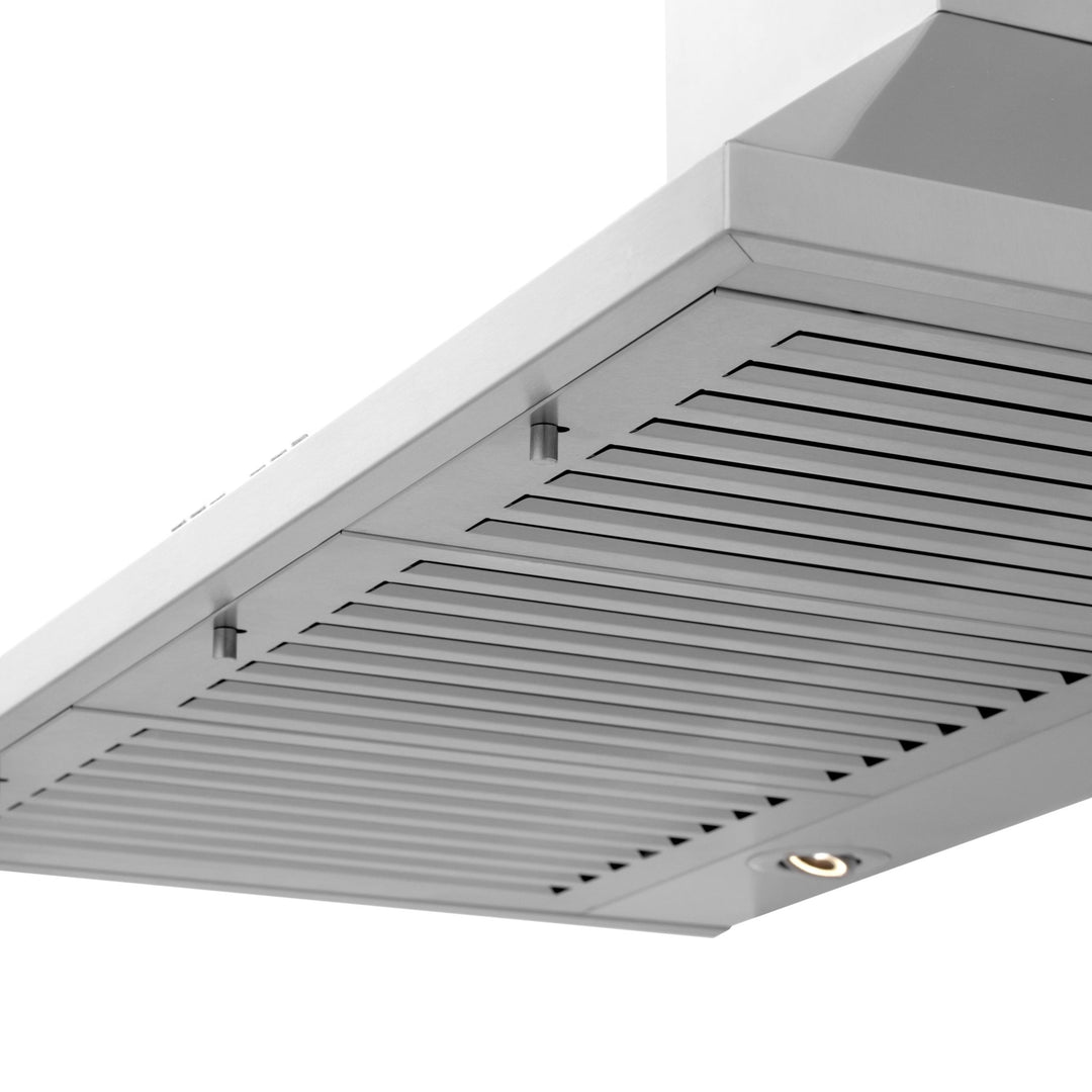 36" ZLINE CrownSoundâ„¢Ducted Vent Wall Mount Range Hood in Stainless Steel with Built-in Bluetooth Speakers (KL2CRN-BT-36)