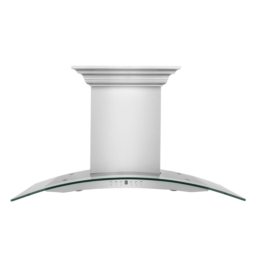 36" ZLINE CrownSoundâ„¢Ducted Vent Wall Mount Range Hood in Stainless Steel with Built-in Bluetooth Speakers (KN4CRN-BT-36)