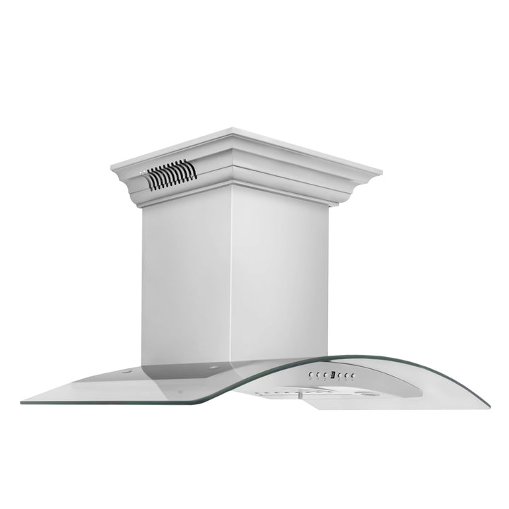 36" ZLINE CrownSoundâ„¢Ducted Vent Wall Mount Range Hood in Stainless Steel with Built-in Bluetooth Speakers (KN4CRN-BT-36)