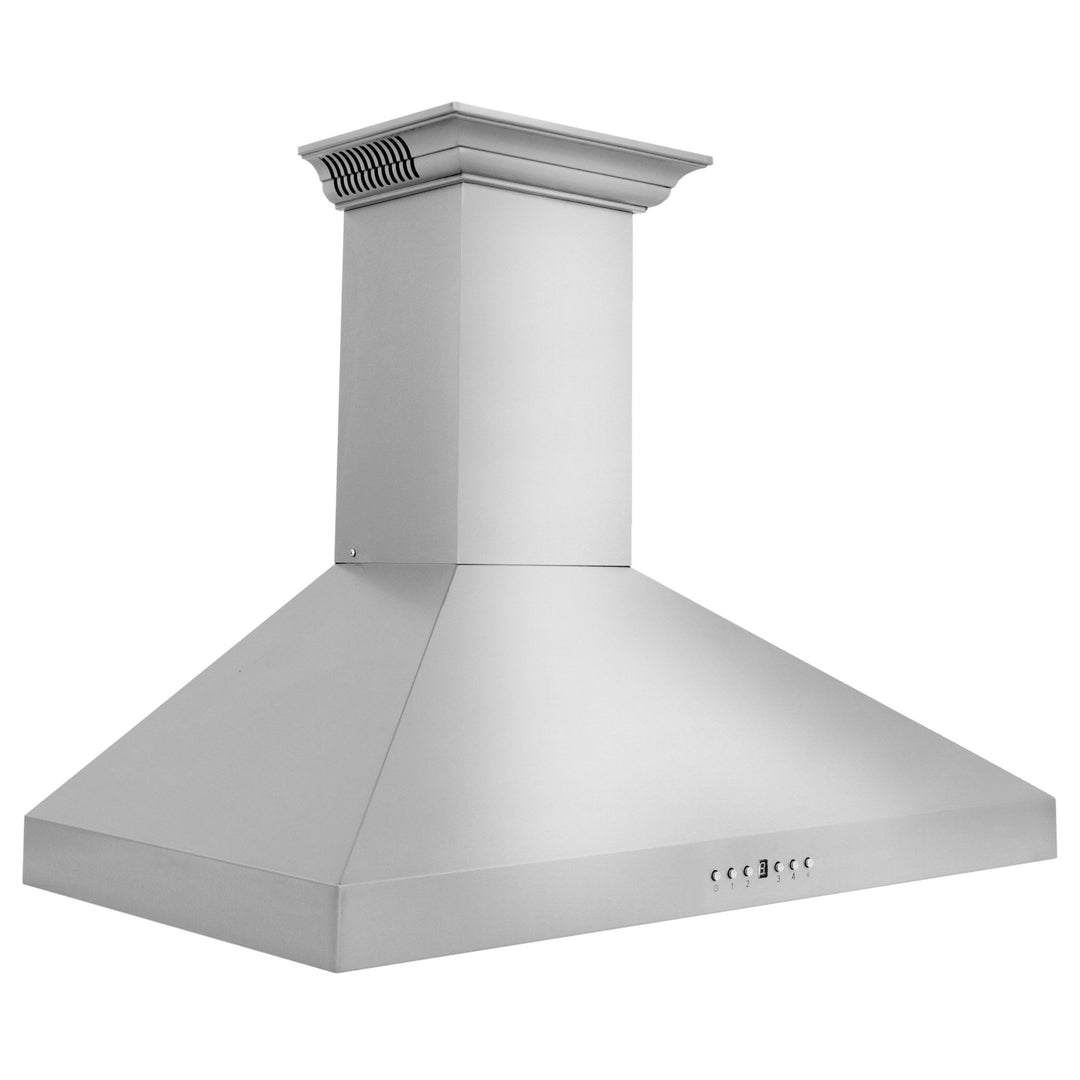 36" ZLINE CrownSound™Ducted Vent Wall Mount Range Hood in Stainless Steel with Built-in Bluetooth Speakers (KL3CRN-BT-36)