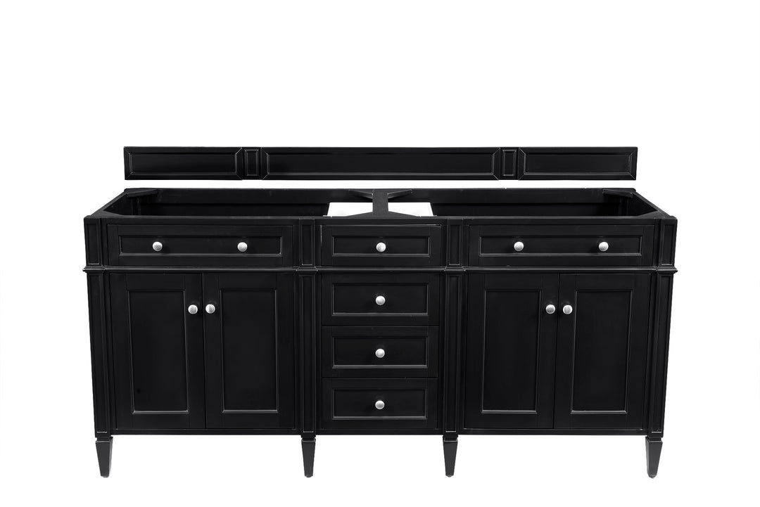 Brittany 72" Double Vanity Cabinet, Black Onyx