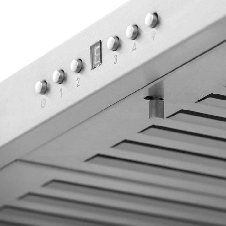 42" ZLINE CrownSoundâ„¢Ducted Vent Wall Mount Range Hood in Stainless Steel with Built-in Bluetooth Speakers (KBCRN-BT-42)