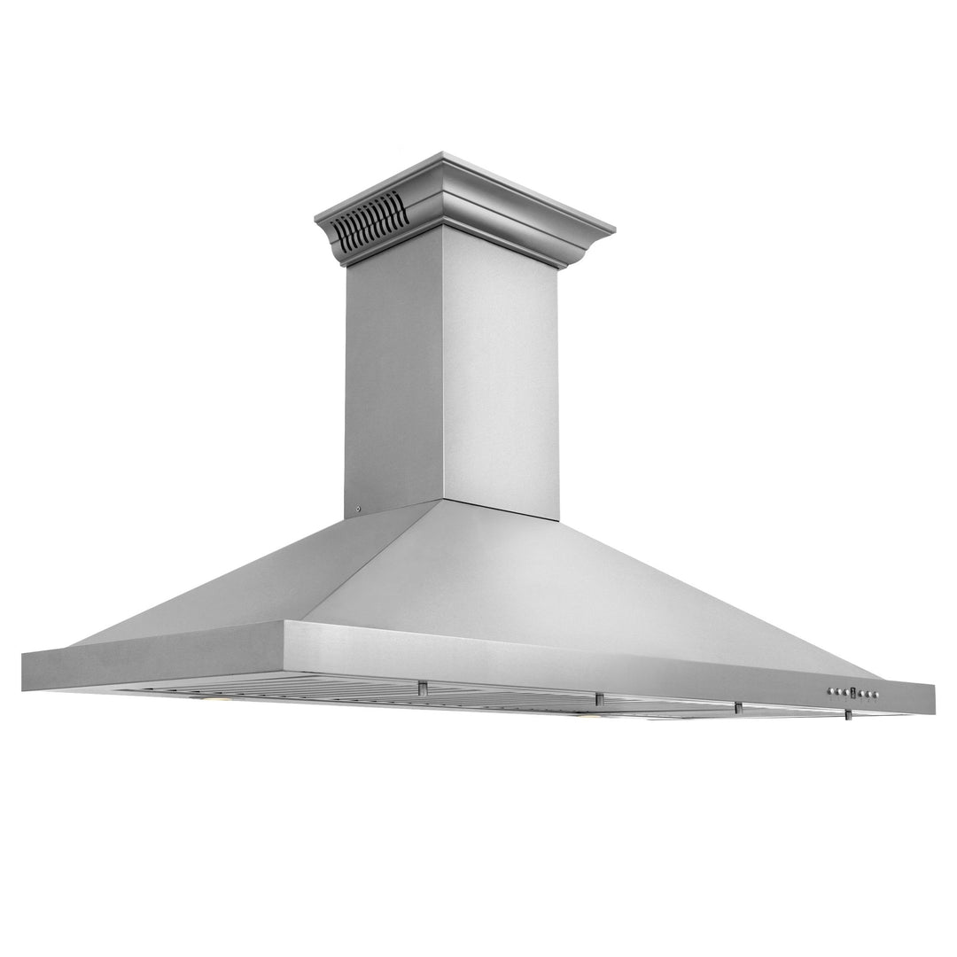 42" ZLINE CrownSoundâ„¢Ducted Vent Wall Mount Range Hood in Stainless Steel with Built-in Bluetooth Speakers (KBCRN-BT-42)