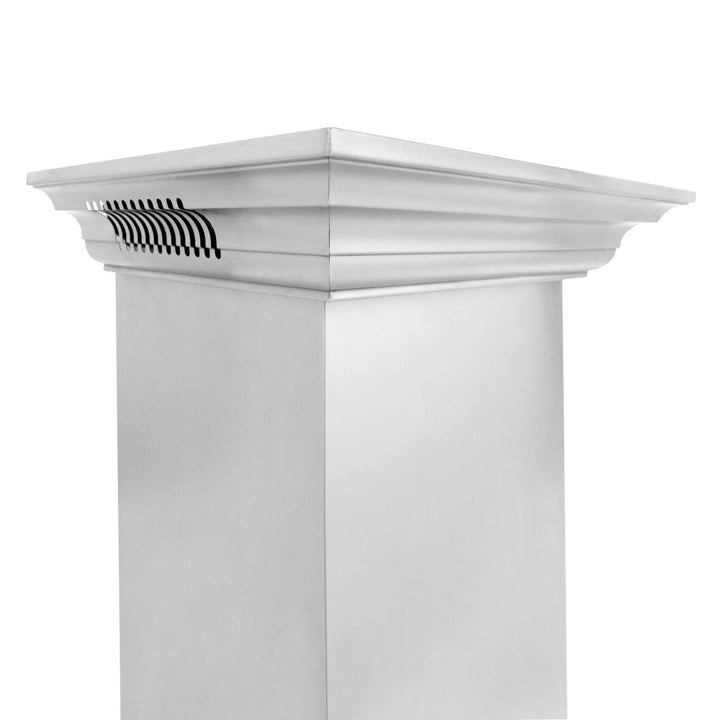 42" ZLINE CrownSoundâ„¢Ducted Vent Wall Mount Range Hood in Stainless Steel with Built-in Bluetooth Speakers (KECRN-BT-42)