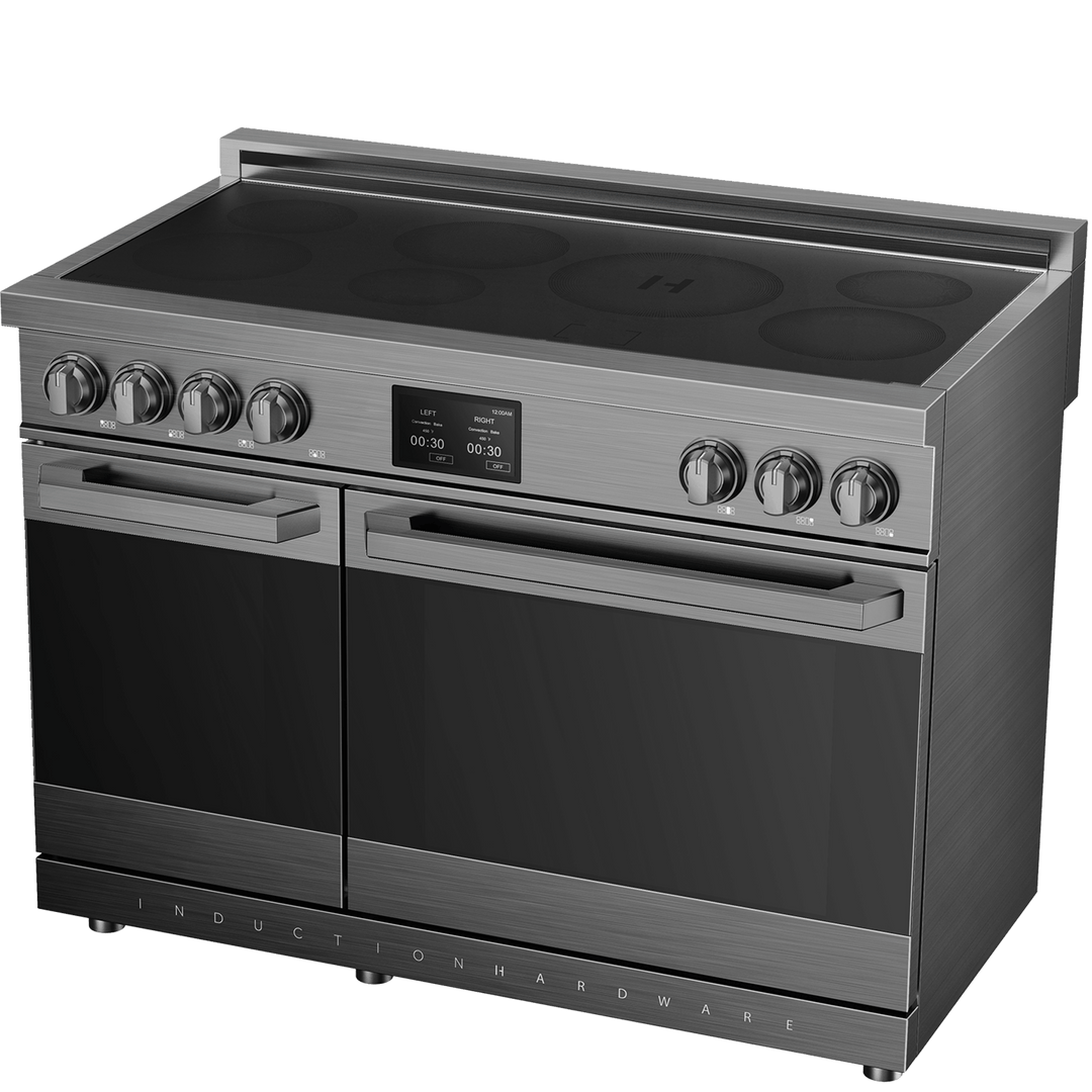 48″ Professional Induction Range – Black Stainless