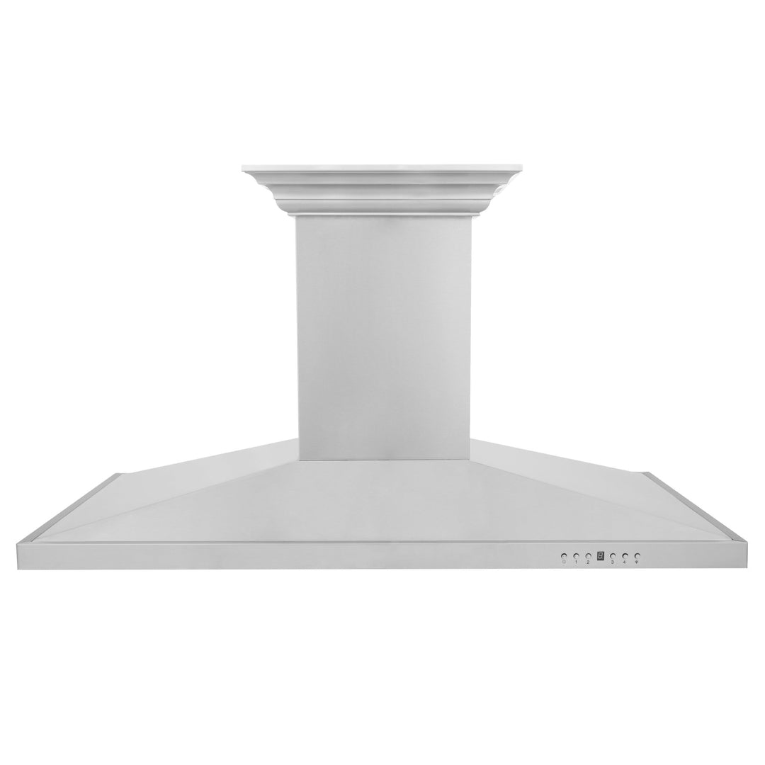 48" ZLINE CrownSoundâ„¢Ducted Vent Island Mount Range Hood in Stainless Steel with Built-in Bluetooth Speakers (GL2iCRN-BT-48)