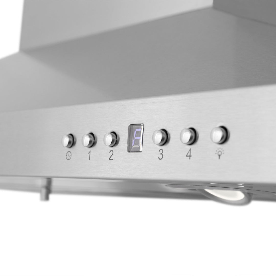 48" ZLINE CrownSoundâ„¢Ducted Vent Island Mount Range Hood in Stainless Steel with Built-in Bluetooth Speakers (GL2iCRN-BT-48)