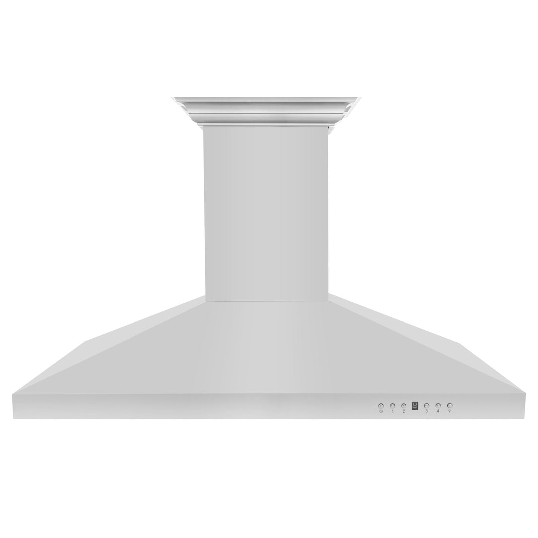 48" ZLINE CrownSoundâ„¢Ducted Vent Island Mount Range Hood in Stainless Steel with Built-in Bluetooth Speakers (KL3iCRN-BT-48)