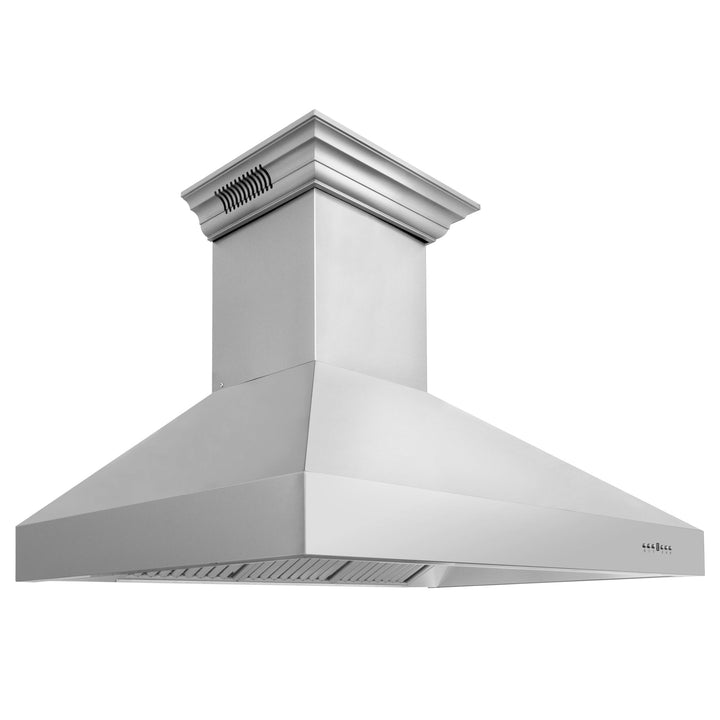 48" ZLINE CrownSoundâ„¢Ducted Vent Professional Wall Mount Range Hood in Stainless Steel with Built-in Bluetooth Speakers (697CRN-BT-48)