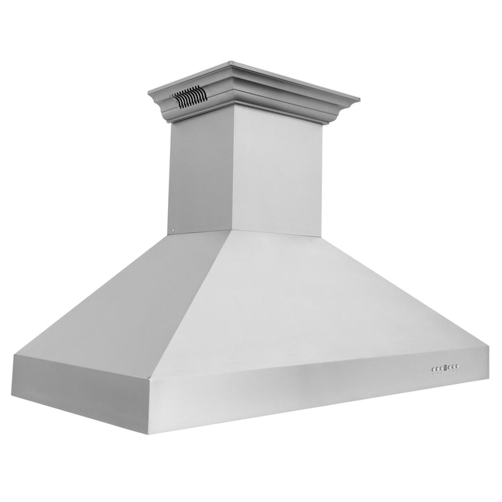 48" ZLINE CrownSoundâ„¢Ducted Vent Wall Mount Range Hood in Stainless Steel with Built-in Bluetooth Speakers (667CRN-BT-48)