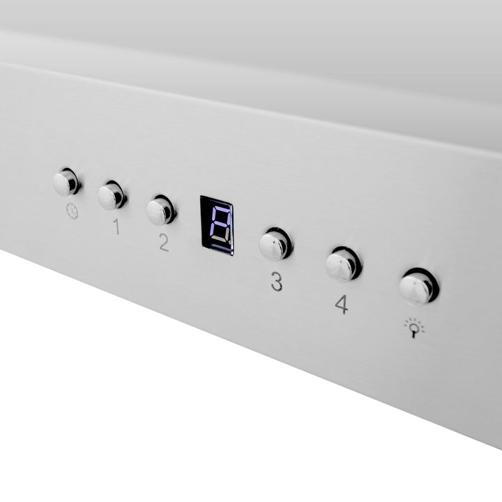 48" ZLINE CrownSoundâ„¢Ducted Vent Wall Mount Range Hood in Stainless Steel with Built-in Bluetooth Speakers (KECRN-BT-48)