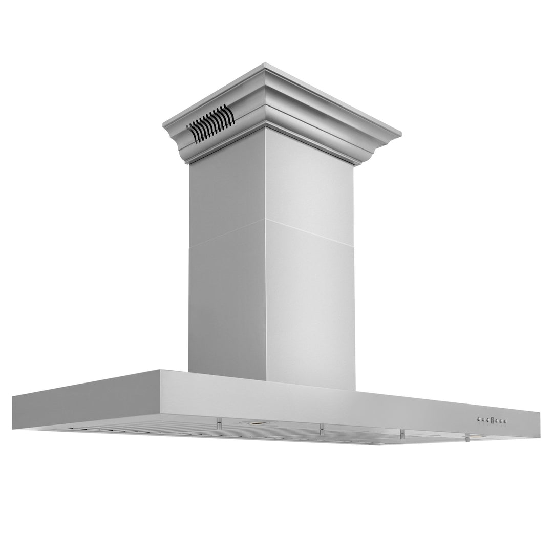 48" ZLINE CrownSoundâ„¢Ducted Vent Wall Mount Range Hood in Stainless Steel with Built-in Bluetooth Speakers (KECRN-BT-48)